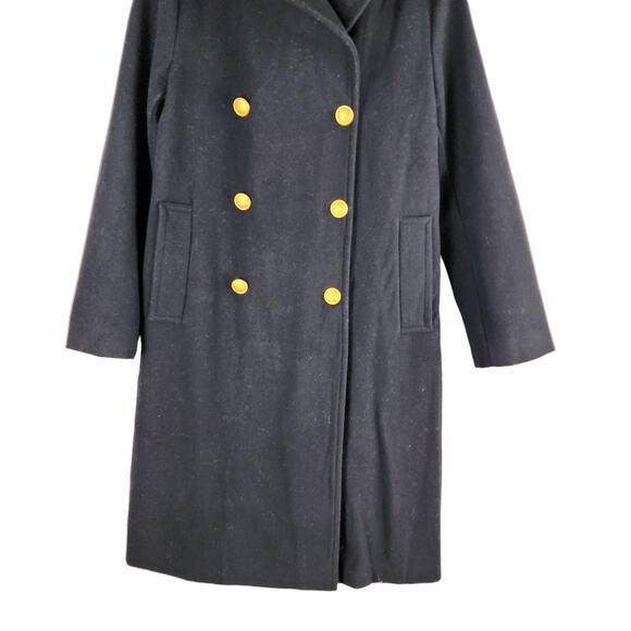 NEW Rebecca Minkoff Officers Double Breasted Wool Blend Coat Black Size M - Picture 4 of 11